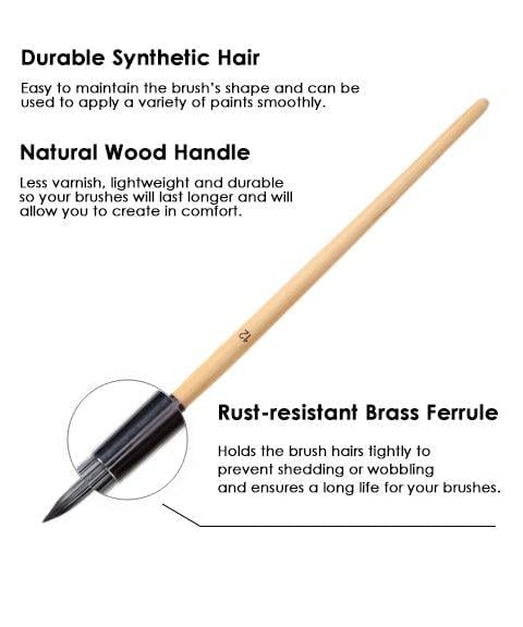 Buvala™-Professional Art Brush With Natural Wood Handles Set Of 24