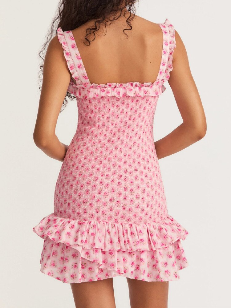 Buvala™-Flirty Ruffle Sleeveless A-line Mini Dress - Perfect for a Stylish Summer Look