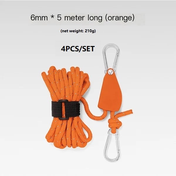 Buvala™-Portable Adjustable Fix Tent High Strength Fast Release Pulley Camping Rope(4 Pcs/Set)