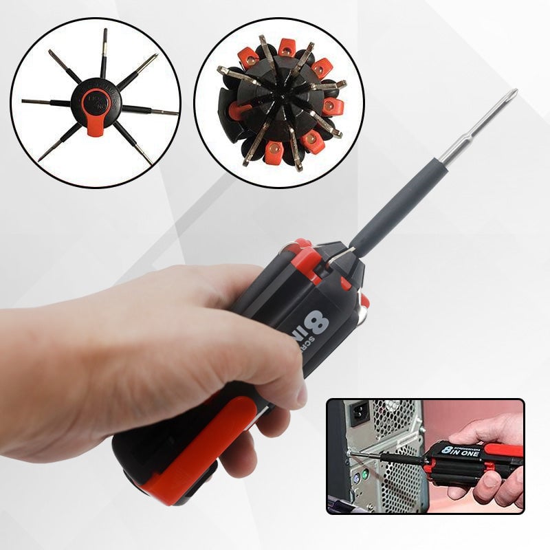 Buvala™-8 Screwdrivers in 1 Tool with Worklight and Flashlight