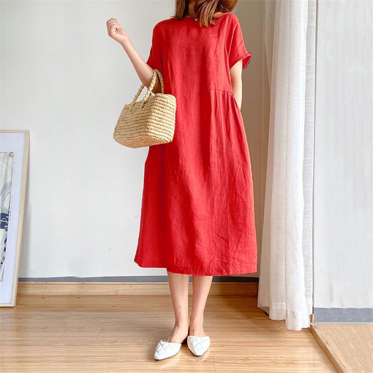 Buvala™-🔥HOT SALE🔥 Japanese Style Linen Cotton Dress(50%OFF)