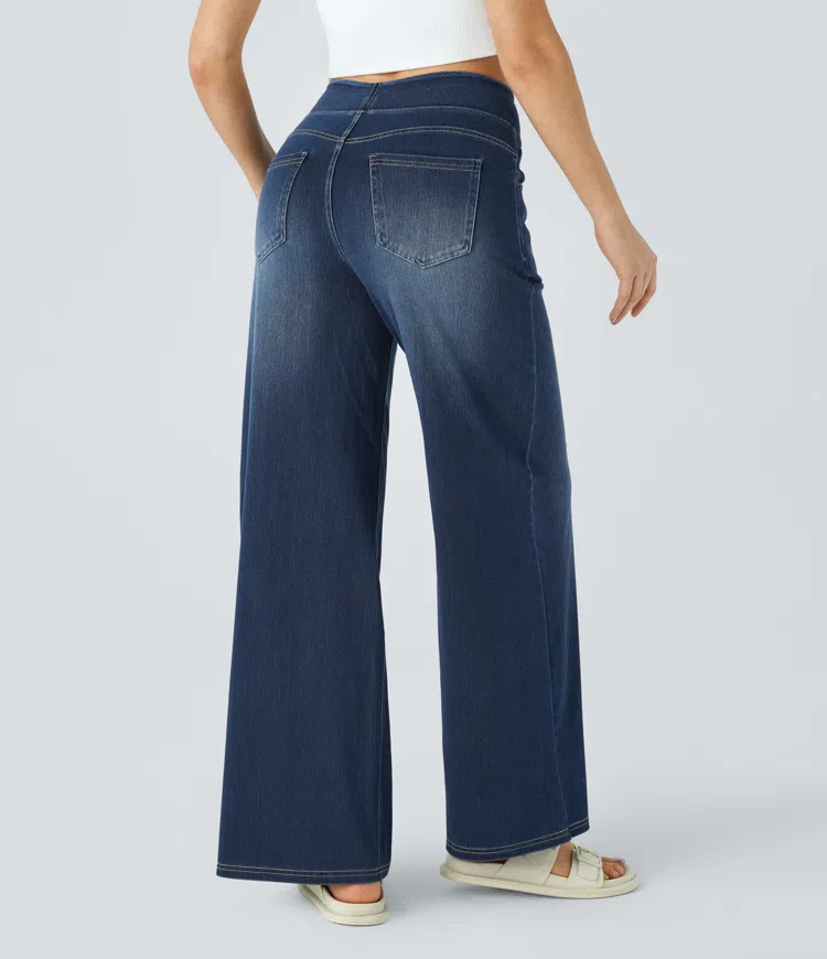 Buvala™-Quinn Super Stretch High-Waisted Wide Leg Jeans