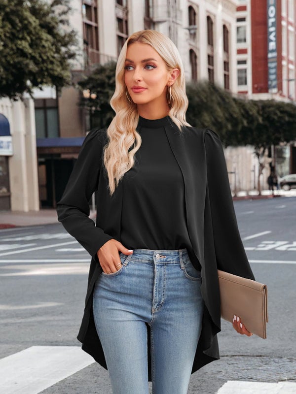 Buvala™-Women's Casual Turtleneck Fake Two Piece Shirt (BUY 2 FREE SHIPPING)