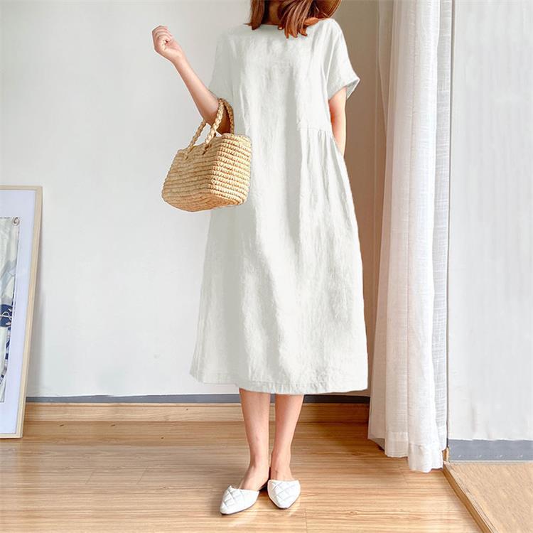 Buvala™-🔥HOT SALE🔥 Japanese Style Linen Cotton Dress(50%OFF)