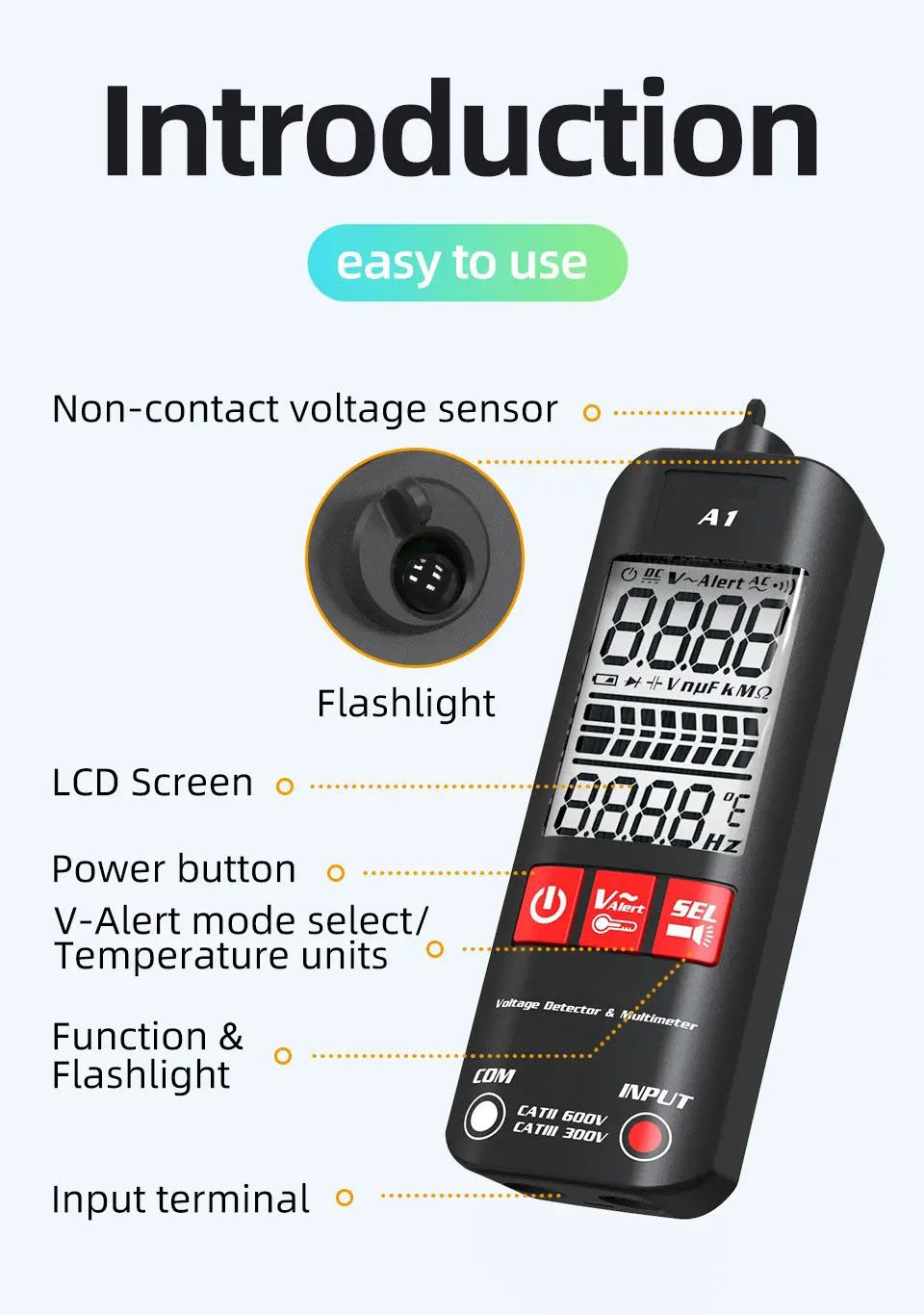 Buvala™-A1 Fully Automatic Anti-Burn Intelligent Digital Multimeter