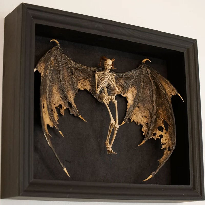 Bat winged demon skeleton