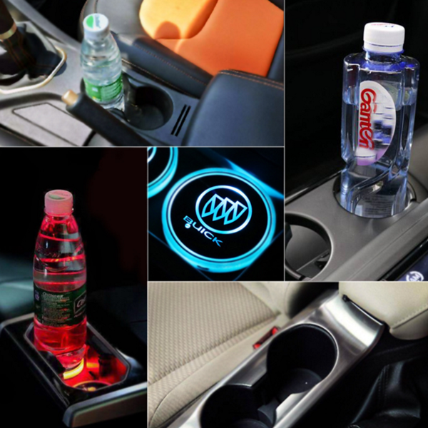 Buvala™-Led Car Logo Cup Lights up Holder USB Charging 7 Colors Changing