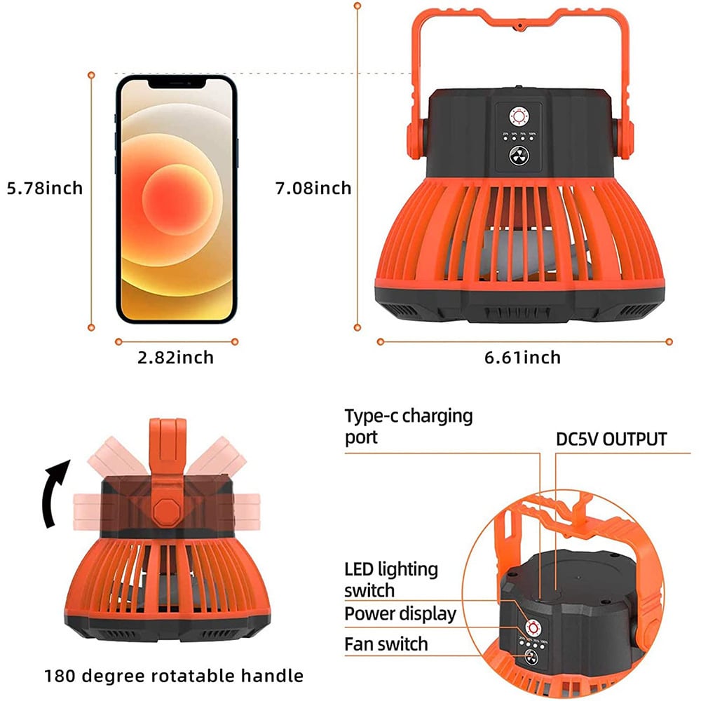 Buvala™-💥49% OFF🔥Portable Camping Fan with LED Lantern🔥BUY 2 Free Shipping