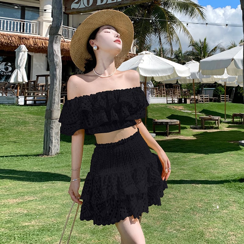 Buvala™-(🔥HOT SALE NOW 47% OFF)One-shoulder short seaside holiday two-piece suit