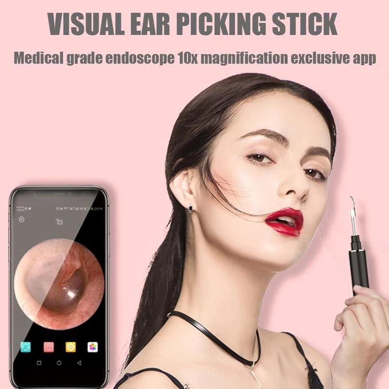 (🔥Promotion 50% OFF) Clean Earwax - Wi -Fi Visible Wax Elimination Spoon,USB 1080P HD Load Otoscope