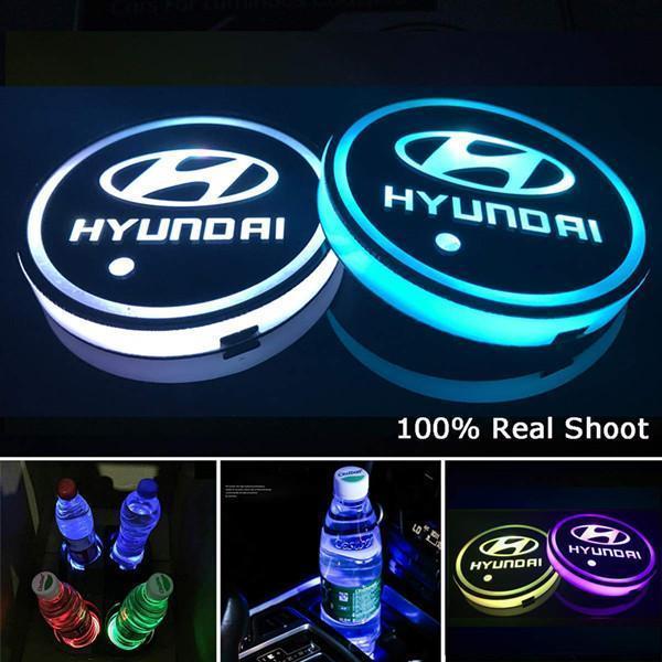 Buvala™-Led Car Logo Cup Lights up Holder USB Charging 7 Colors Changing