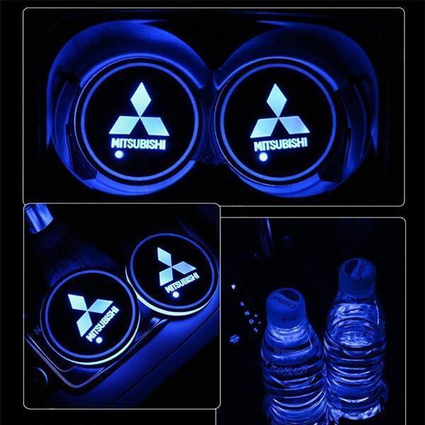 Buvala™-Led Car Logo Cup Lights up Holder USB Charging 7 Colors Changing