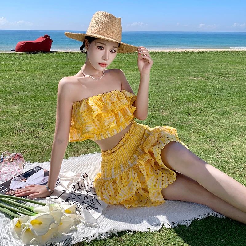 Buvala™-(🔥HOT SALE NOW 47% OFF)One-shoulder short seaside holiday two-piece suit