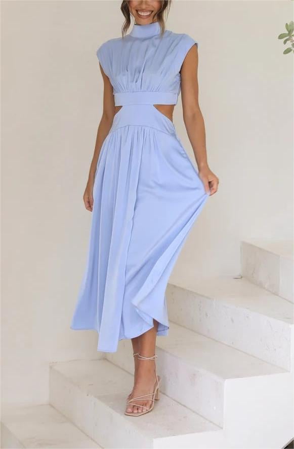 Buvala™-🔥Hot Sale 49%OFF - Cutout Waist Pocketed Vacation Midi Dress