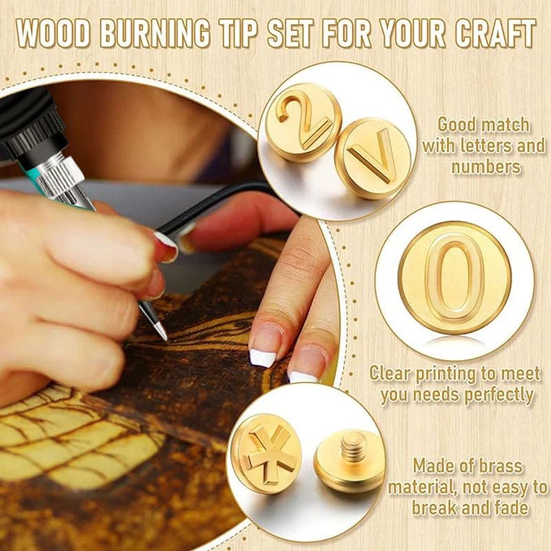 Buvala™-🎁26 Letters Copper Mold —DIY Wood Burning/Carving Set