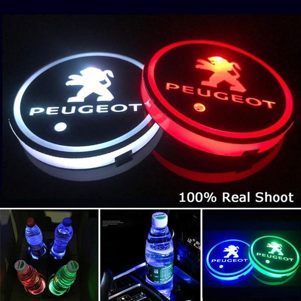 Buvala™-Led Car Logo Cup Lights up Holder USB Charging 7 Colors Changing