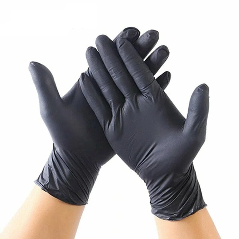 Buvala™-100PCS Of Disposable Black Nitrile Gloves Safety Tools For Household Cleaning