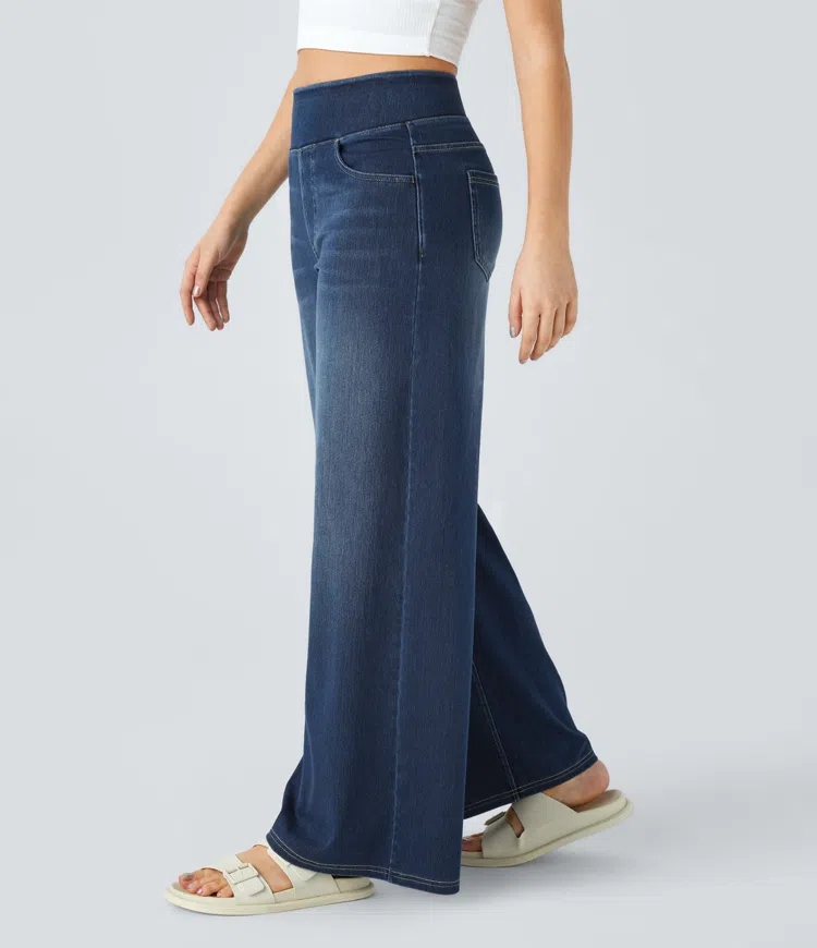 Buvala™-Quinn Super Stretch High-Waisted Wide Leg Jeans