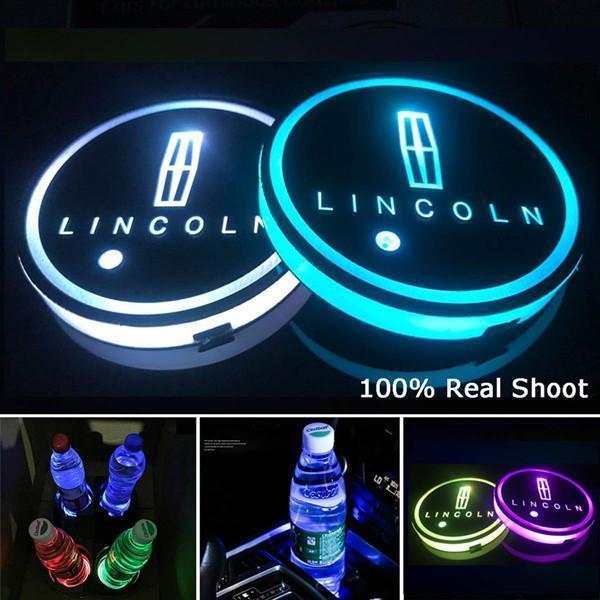 Buvala™-Led Car Logo Cup Lights up Holder USB Charging 7 Colors Changing