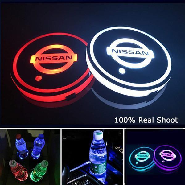 Buvala™-Led Car Logo Cup Lights up Holder USB Charging 7 Colors Changing