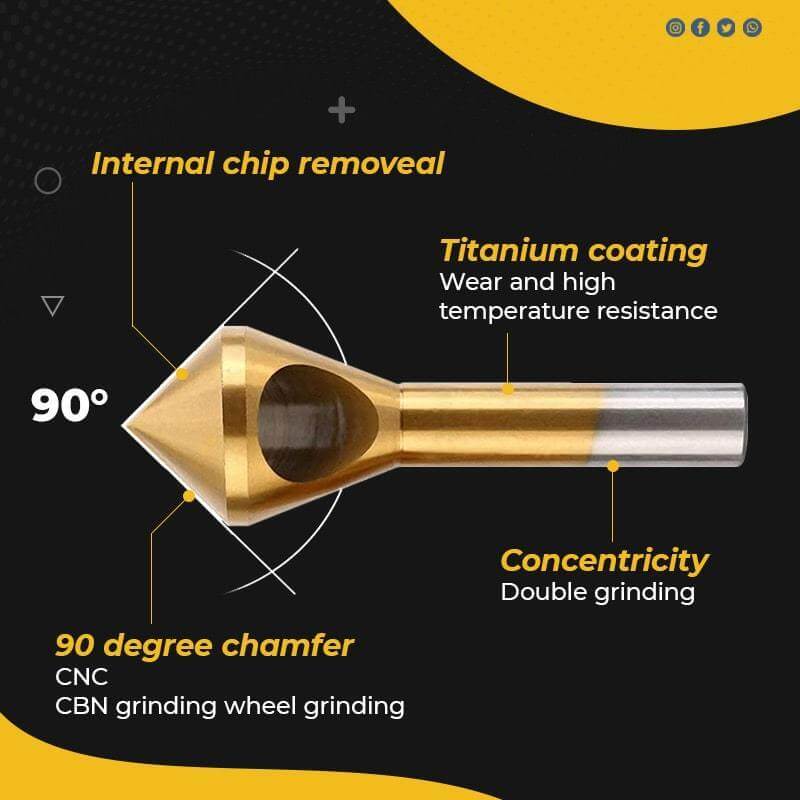 Buvala™-🔥Titanium Coated Countersink Chamfer Tool(4 PCS)