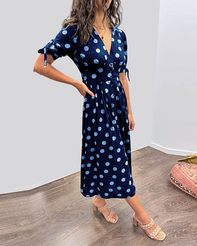 Buvala™-🔥🌷Last Day Promotion 48% OFF - 💃Deep V-neck polka-dot dress