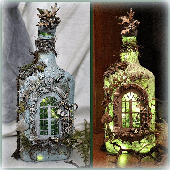 Buvala™-Altered Art Bottle - Mystical forest stories