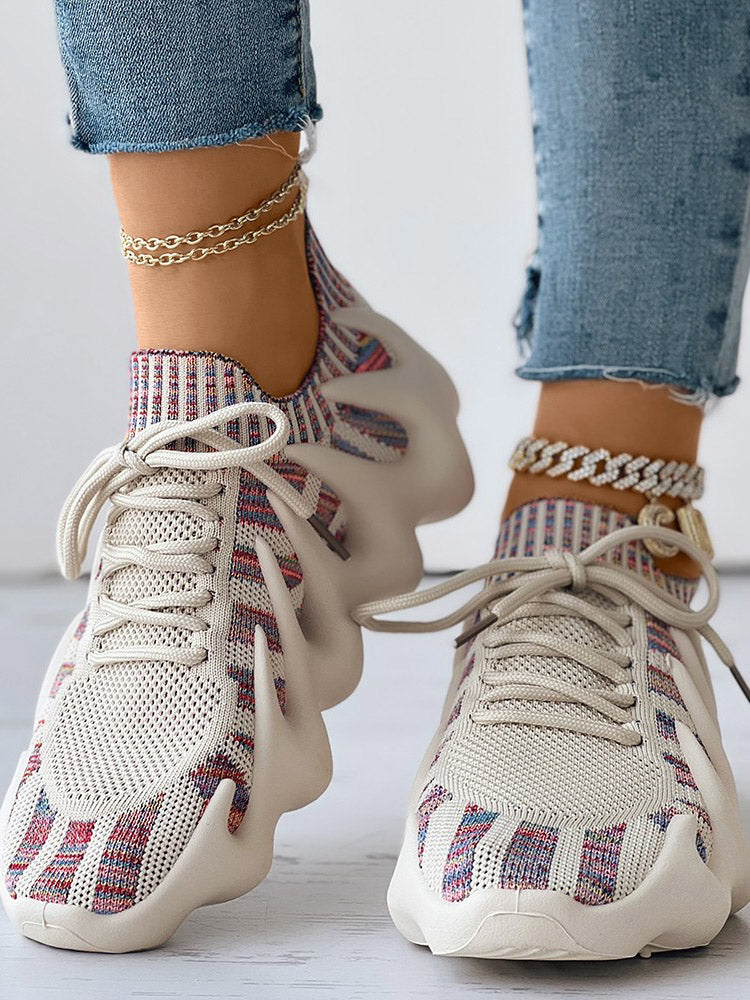 Buvala™-Lace-up Knit Breathable Sneakers