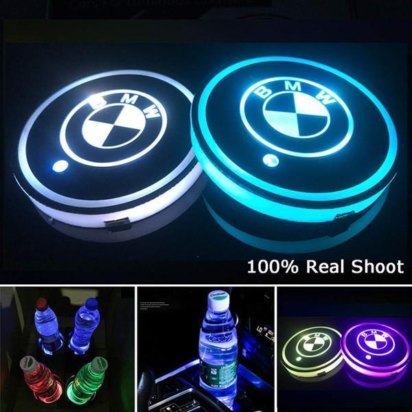 Buvala™-Led Car Logo Cup Lights up Holder USB Charging 7 Colors Changing