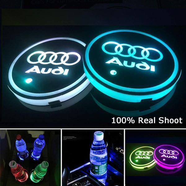 Buvala™-Led Car Logo Cup Lights up Holder USB Charging 7 Colors Changing