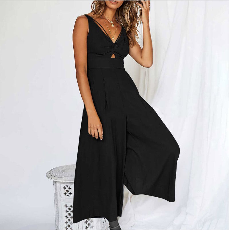 Buvala™-V Neck Cutout High-Waist Jumpsuits(Buy 2 free shipping)