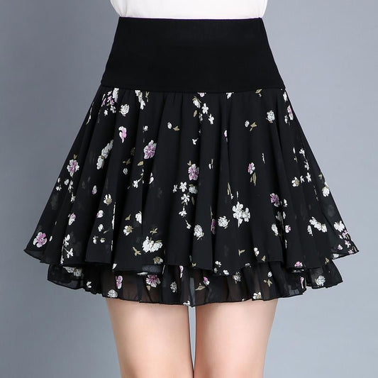 Buvala™-Pleated sarongchiffon floral skirt