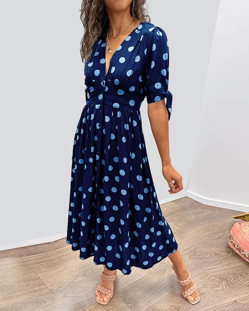 Buvala™-🔥🌷Last Day Promotion 48% OFF - 💃Deep V-neck polka-dot dress