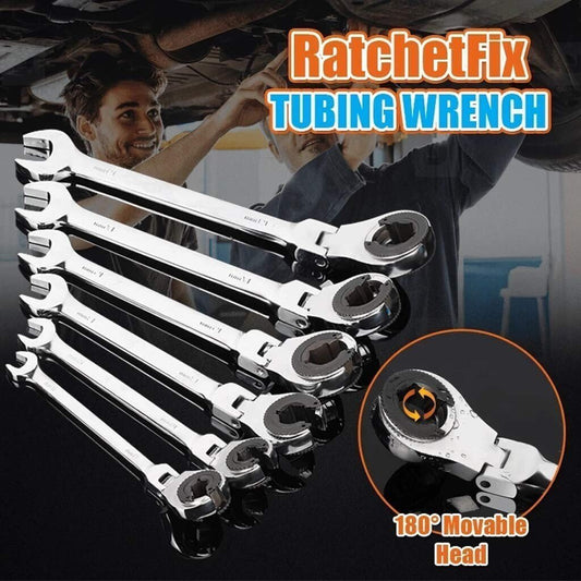 Buvala™-🔥Limted-Time Offer🔥Open Tubing Ratchet Wrench (Fixed Head-Flexible Head 2 IN 1)