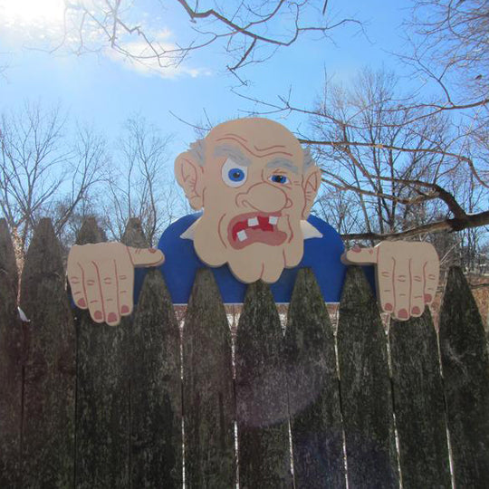 Buvala™-Fence Decoration Nosy Old Man and Lady Garden Yard Art