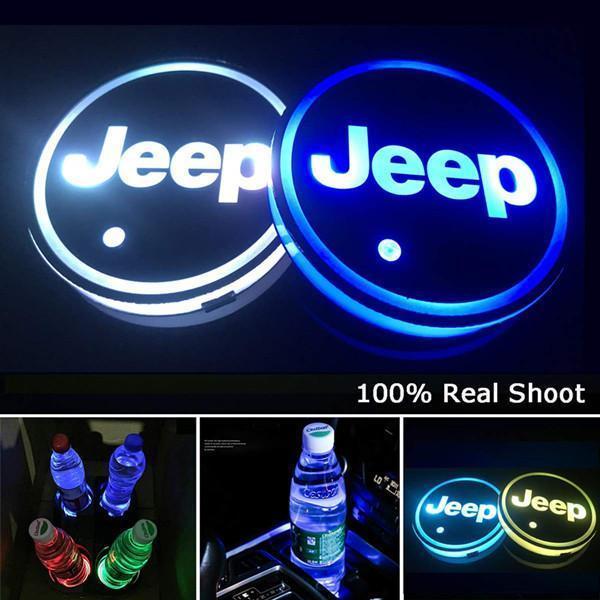 Buvala™-Led Car Logo Cup Lights up Holder USB Charging 7 Colors Changing