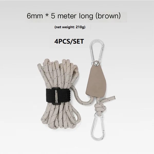 Buvala™-Portable Adjustable Fix Tent High Strength Fast Release Pulley Camping Rope(4 Pcs/Set)