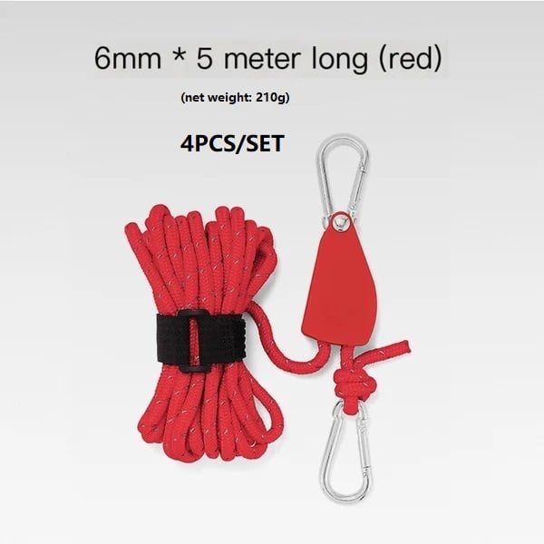 Buvala™-Portable Adjustable Fix Tent High Strength Fast Release Pulley Camping Rope(4 Pcs/Set)