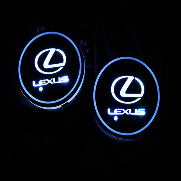 Buvala™-Led Car Logo Cup Lights up Holder USB Charging 7 Colors Changing