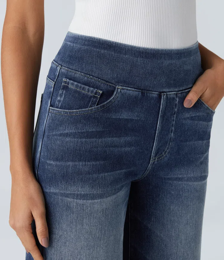 Buvala™-Quinn Super Stretch High-Waisted Wide Leg Jeans