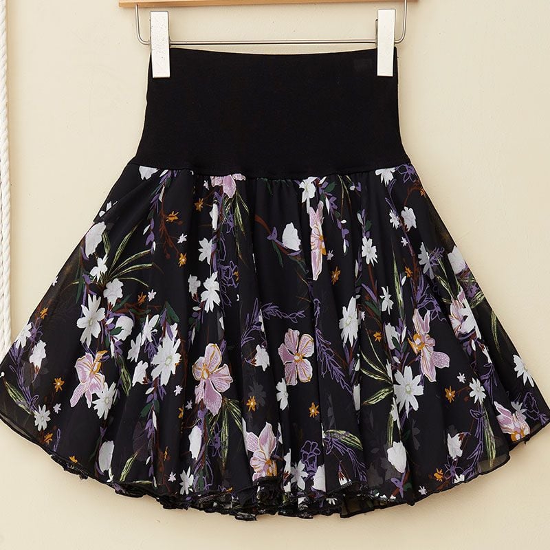 Buvala™-Pleated sarongchiffon floral skirt