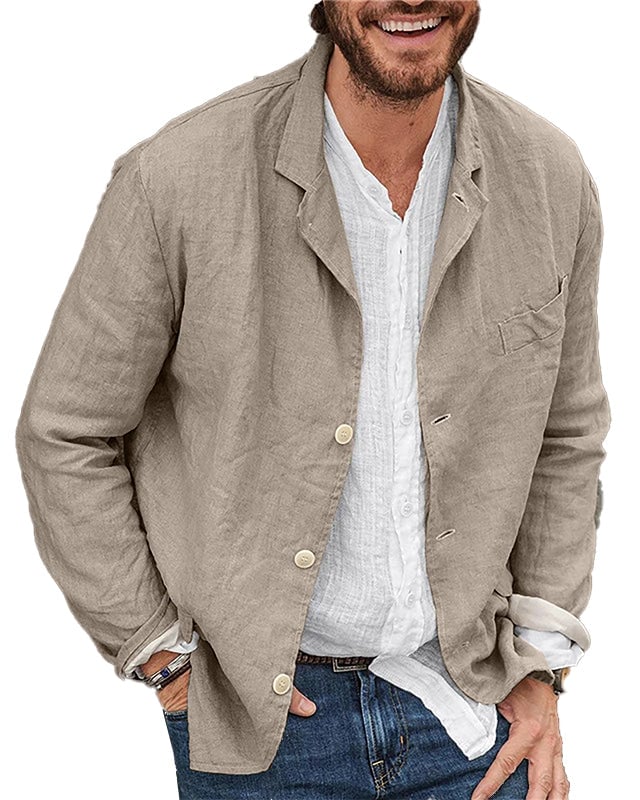 Buvala™-Men's Daily Casual Loose Cotton Linen Coat-Buy 2 Free Shipping