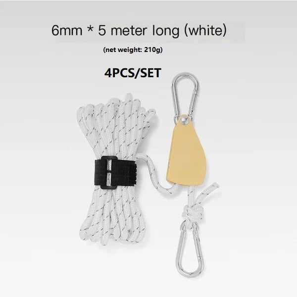 Buvala™-Portable Adjustable Fix Tent High Strength Fast Release Pulley Camping Rope(4 Pcs/Set)