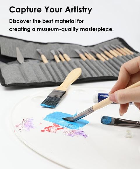 Buvala™-Professional Art Brush With Natural Wood Handles Set Of 24