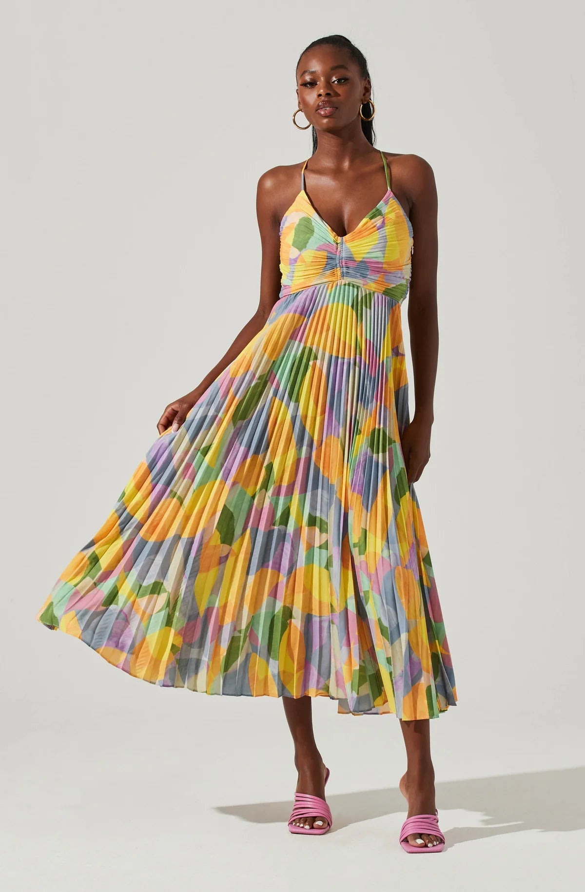 Buvala™-Casual Pleated Print Dress