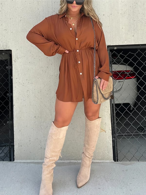 Buvala™-Solid Color Long Sleeve Shirt Bodysuit-Buy 2 Free Shipping