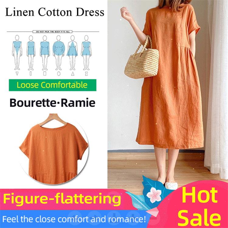 Buvala™-🔥HOT SALE🔥 Japanese Style Linen Cotton Dress(50%OFF)