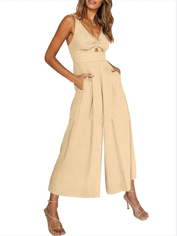 Buvala™-V Neck Cutout High-Waist Jumpsuits(Buy 2 free shipping)