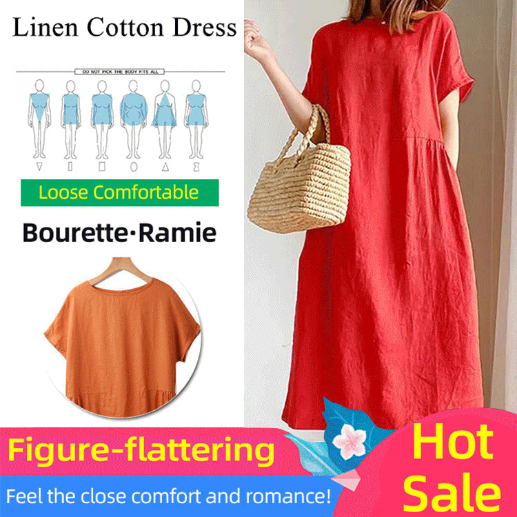 Buvala™-🔥HOT SALE🔥 Japanese Style Linen Cotton Dress(50%OFF)