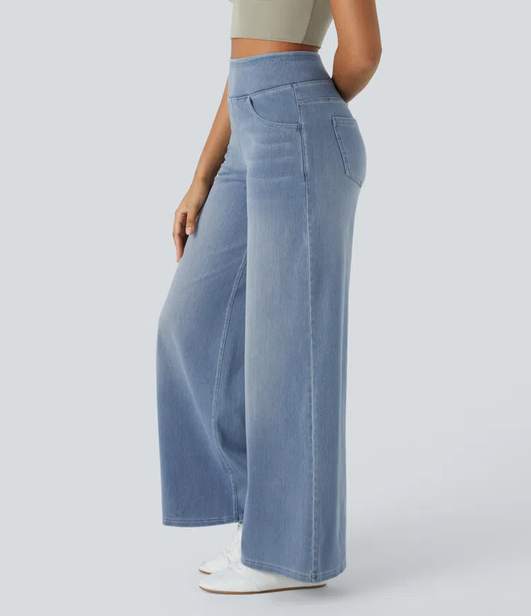 Buvala™-Quinn Super Stretch High-Waisted Wide Leg Jeans